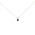 14K gold oval solitaire pendant necklace with single 6x4mm oval stone