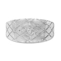 925 sterling silver geometric band ring with flush-set diamond accents