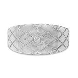 925 sterling silver geometric band ring with flush-set diamond accents thumbnail 1