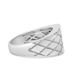Sterling Silver Diamond Accent Geometric Band Ring-1 thumbnail 2