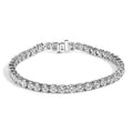 14K white gold tennis bracelet with round lab grown diamond stones