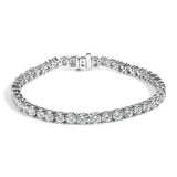 14K white gold tennis bracelet with round lab grown diamond stones thumbnail 1