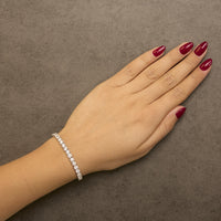 IGI Certified 14K White Gold 11.0 Cttw Lab Grown Diamond Tennis Bracelet