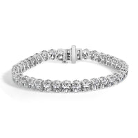 IGI Certified 14K Yellow Gold 18 1/2 Cttw Oval Cut Lab Grown Diamond Tennis Bracelet