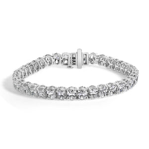 IGI Certified 14K Yellow Gold 18 1/2 Cttw Oval Cut Lab Grown Diamond Tennis Bracelet-1
