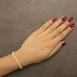 IGI Certified 14K Yellow Gold 18 1/2 Cttw Oval Cut Lab Grown Diamond Tennis Bracelet-4 thumbnail 5