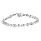IGI Certified 14K White Gold 8.0 Cttw Pear Cut Lab Grown Diamond Tennis Bracelet-1 thumbnail 2