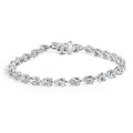14K white gold tennis bracelet with pear cut lab grown diamond stones