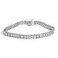14K white gold tennis bracelet with emerald cut lab grown diamond stones