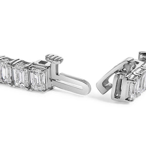 IGI Certified 14K White Gold 10.0 Cttw Emerald Cut Lab Grown Diamond Tennis Bracelet-1