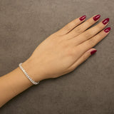 IGI Certified 14K White Gold 10.0 Cttw Emerald Cut Lab Grown Diamond Tennis Bracelet-2 thumbnail 3