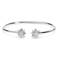 .925 Sterling Silver Diamond Accent Star Flexy Open Bangle Bracelet-0