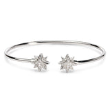 .925 Sterling Silver Diamond Accent Star Flexy Open Bangle Bracelet-0 thumbnail 1