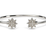 .925 Sterling Silver Diamond Accent Star Flexy Open Bangle Bracelet-1 thumbnail 2