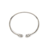 .925 Sterling Silver Diamond Accent Love Knot Flexy Open Bangle Bracelet-3 thumbnail 4