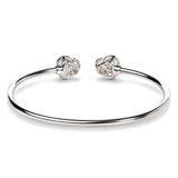 .925 Sterling Silver Diamond Accent Love Knot Flexy Open Bangle Bracelet-4 thumbnail 5