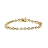 10K Yellow Gold 1 1/2 Cttw Lab Grown Diamond Bezel Link Bracelet-0 thumbnail 1
