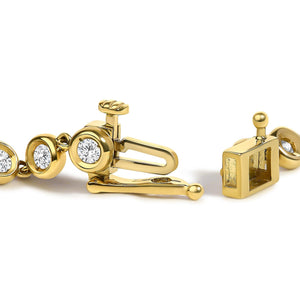 10K Yellow Gold 1 1/2 Cttw Lab Grown Diamond Bezel Link Bracelet-1
