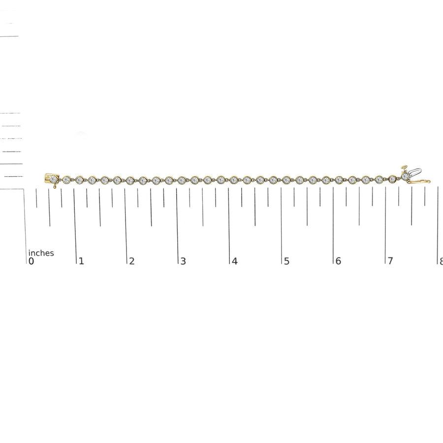 10K Yellow Gold 1 1/2 Cttw Lab Grown Diamond Bezel Link Bracelet