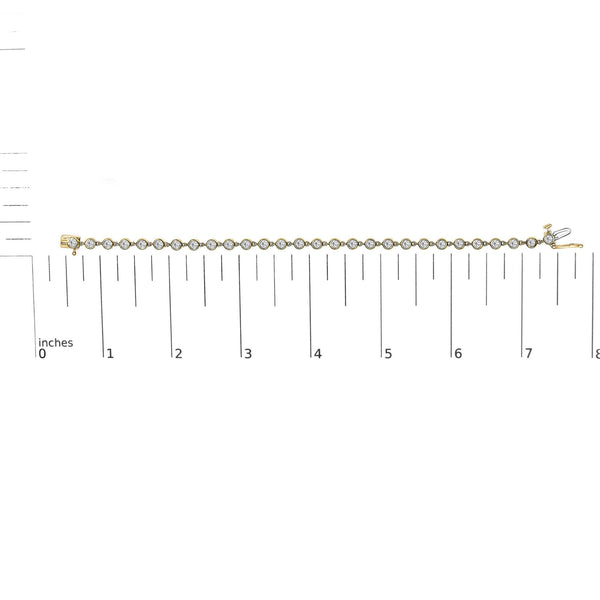 10K Yellow Gold 1 1/2 Cttw Lab Grown Diamond Bezel Link Bracelet