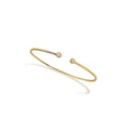 10K Yellow Gold plated Sterling Silver Lab Grown Diamond Accent Bezel Cuff Bangle Bracelet-0