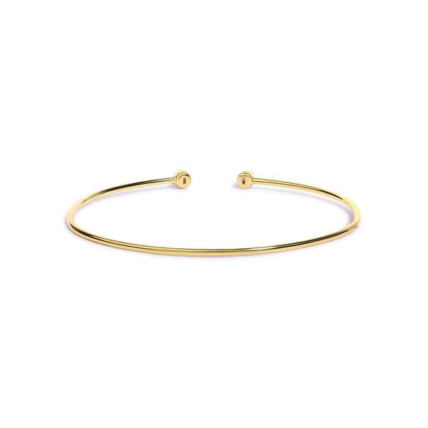 10K Yellow Gold plated Sterling Silver Lab Grown Diamond Accent Bezel Cuff Bangle Bracelet