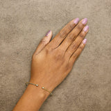 10K Yellow Gold plated Sterling Silver Lab Grown Diamond Accent Bezel Cuff Bangle Bracelet-2 thumbnail 3