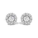 10K White Gold 1 1/2 Cttw Lab Grown Diamond Halo Stud Earrings-0 thumbnail 1