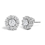 10K White Gold 1 1/2 Cttw Lab Grown Diamond Halo Stud Earrings-1 thumbnail 2