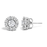 10K White Gold 1 1/2 Cttw Lab Grown Diamond Halo Stud Earrings-3 thumbnail 4