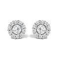 10K White Gold 3.0 Cttw Lab Grown Diamond Halo Stud Earrings-0