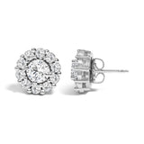 10K White Gold 3.0 Cttw Lab Grown Diamond Halo Stud Earrings-3 thumbnail 4