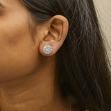 10K White Gold 3.0 Cttw Lab Grown Diamond Halo Stud Earrings-2 thumbnail 3