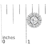 10K White Gold 3.0 Cttw Lab Grown Diamond Halo Stud Earrings