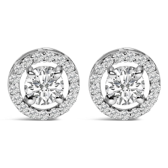 Men's 14K White Gold 1 3/4 Cttw Lab Grown Diamond Halo Cufflink-0