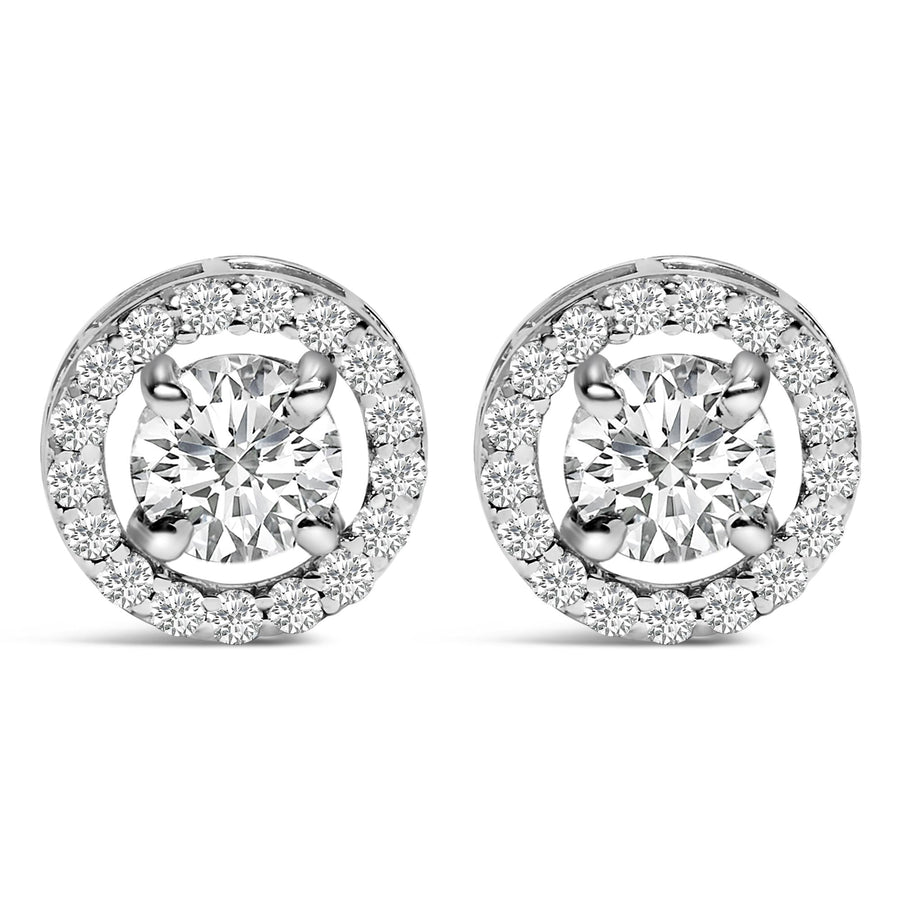 Men's 14K White Gold 1 3/4 Cttw Lab Grown Diamond Halo Cufflink