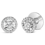 Men's 14K White Gold 1 3/4 Cttw Lab Grown Diamond Halo Cufflink-1 thumbnail 2