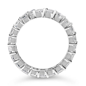 14K White Gold 2 1/3 Cttw Asscher Cut Lab Grown Diamond Eternity Band Ring (E-F Color, VS1-VS2 Clarity) - Ring Size 5.5-1