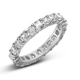14K White Gold 2 1/3 Cttw Asscher Cut Lab Grown Diamond Eternity Band Ring (E-F Color, VS1-VS2 Clarity) - Ring Size 5.5-3 thumbnail 4