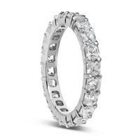 14K White Gold 2 1/3 Cttw Asscher Cut Lab Grown Diamond Eternity Band Ring (E-F Color, VS1-VS2 Clarity) - Ring Size 5.5