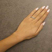 14K White Gold 2 1/3 Cttw Asscher Cut Lab Grown Diamond Eternity Band Ring (E-F Color, VS1-VS2 Clarity) - Ring Size 5.5