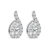 14K White Gold 5/8 Cttw Lab Grown Diamond Tear Drop Halo Stud Earring-0 thumbnail 1
