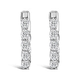 14K White Gold 2 3/4 Cttw Oval Cut Lab Grown Diamond Inside Out Hoop Earrings-1 thumbnail 2
