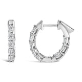 14K White Gold 2 3/4 Cttw Oval Cut Lab Grown Diamond Inside Out Hoop Earrings-3 thumbnail 4