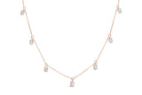 14K Rose Gold 1 3/8 Cttw Oval Lab Grown Diamond Dangle Station Necklace - 17