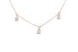 14K Rose Gold 1 3/8 Cttw Oval Lab Grown Diamond Dangle Station Necklace - 17