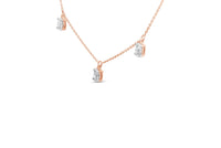 14K Rose Gold 1 3/8 Cttw Oval Lab Grown Diamond Dangle Station Necklace - 17