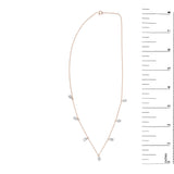 14K Rose Gold 1 3/8 Cttw Oval Lab Grown Diamond Dangle Station Necklace - 17