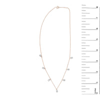 14K Rose Gold 1 3/8 Cttw Oval Lab Grown Diamond Dangle Station Necklace - 17