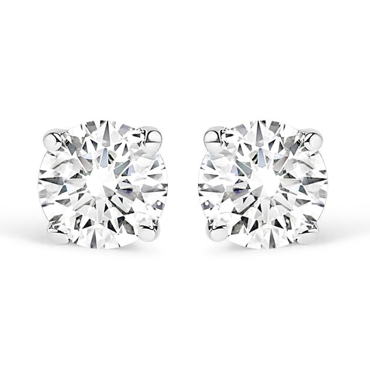 .925 Sterling Silver 1/4 Cttw Lab Grown Diamond Solitaire Stud Earring